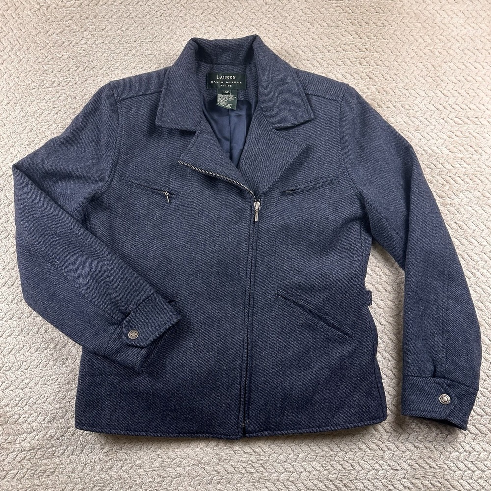 Lauren Ralph Lauren Women's Blazer Jacket Petite 10P Lambs Wool Boss Lady Luxury